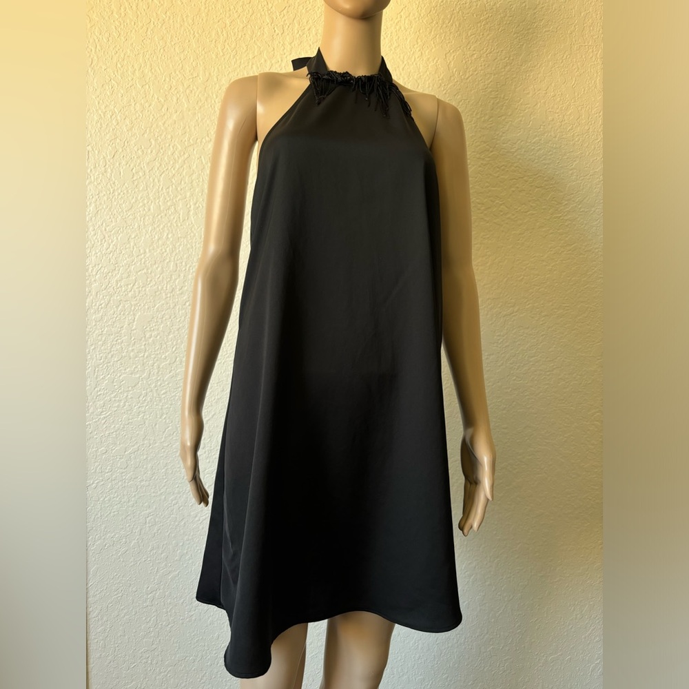 Zara Basic Collection Black Halter Top Dress - image 1